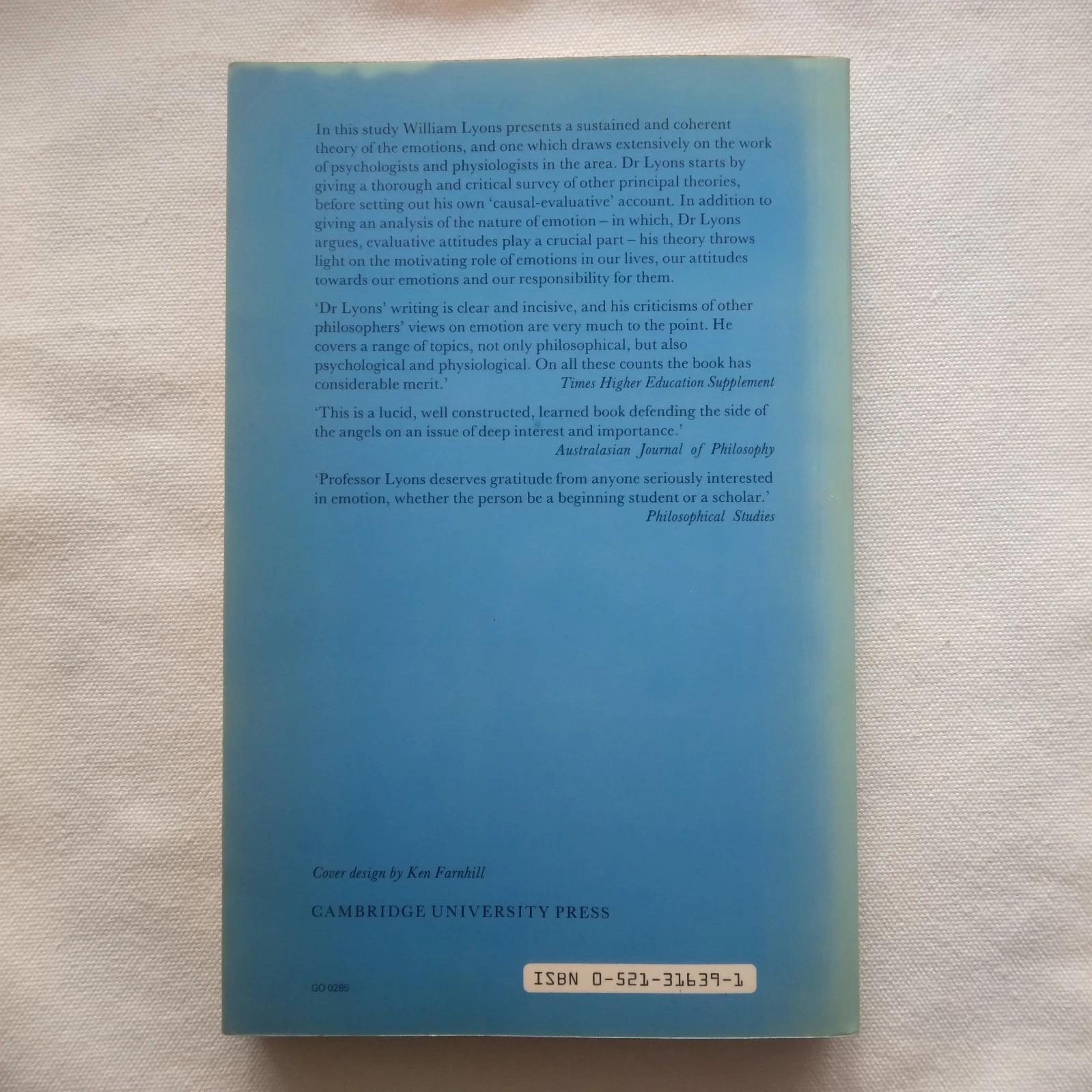 Emotion / W.Lyons (Cambridge Studies in Philosophy), 1985 - Image 3