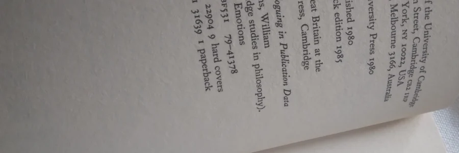 Emotion / W.Lyons (Cambridge Studies in Philosophy), 1985