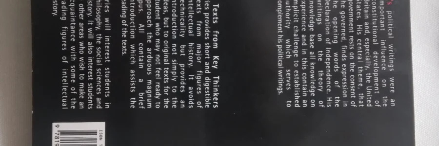 John Locke Plain Texts from Key Thinkers, 1997